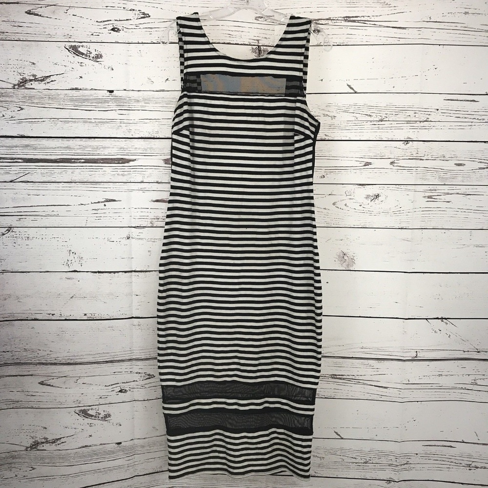 asos black white striped dress ASOS DESIGN bias cut slip midi dress in black and white stripe print